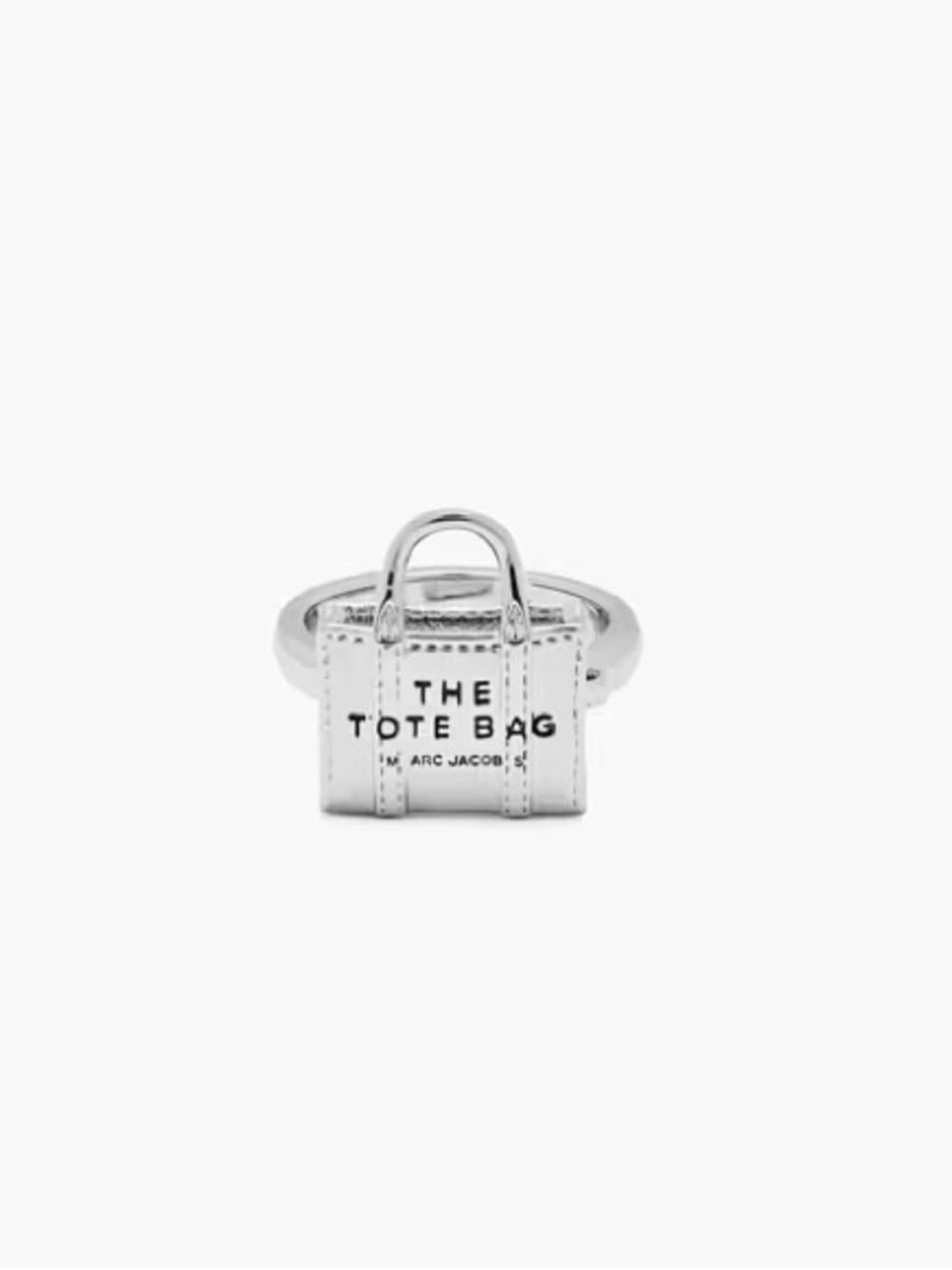 Marc Jacobs Silver Mini Tote Bag Charm Ring